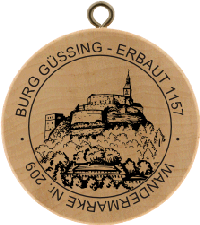 Turistická známka č. 209 - BURG GÜSSING - ERBAUT 1157