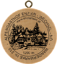 Turistická známka č. 210 - ALPENGASTHOF ENZIAN - WECHSEL - NÖ