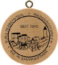 Turistická známka č. 216 - BURG SEEBENSTEIN - NIEDERÖSTERREICH