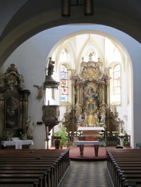 Interiér kostela sv. Bartoloměje v Odrách