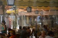 Bib Rambla mlžná sprcha na zahrádce restaurace