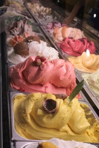 Různé druhy italské zmrzliny