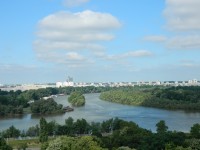 Pohled na soutok Dunaje a Sávy