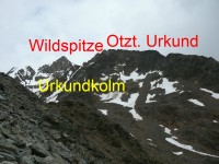 Urkundkolm a Wildspitze pod vrcholem Urkundkolmu