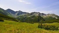 Slovensko - Západní Tatry: Roháče - roháčské vrcholy ze sedla Zábrať