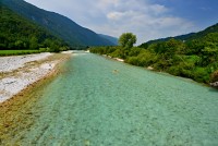 Slovinsko - Julské Alpy: řeka Soča (mezi Kobaridem a Tolminem)