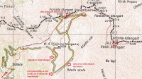 Slovinsko - Julské Alpy: Mangart - mapa parkovišť (zdroj: mapy pespoti.si)