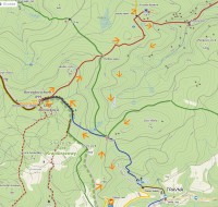 Rychlebské hory: mapa trasy Borůvková hora - Vysoký kámen
