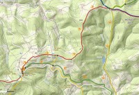 Vsetínské vrchy: mapa trasy Soláň - Jezerné