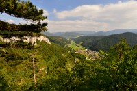 Rakousko - Gutensteinské Alpy: Vodopády Myrafälle - vyhlídka Hausstein