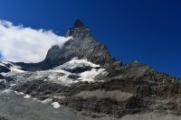 Švýcarsko - Walliské Alpy: cestou z Trockener Steg - Matterhorn a přístupová cesta hřebenem Hörnli