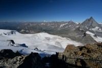 Švýcarsko - Walliské Alpy: výhled z Klein Matterhornu na Matterhorn