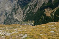 Švýcarsko - Walliské Alpy: pohled do údolí Saastal