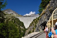 Švýcarsko: Vertic Alp Emosson - přehrada Emosson z vláčku