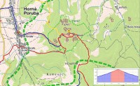 Slovensko - Strážovské vrchy: Vápeč - turistická mapa, výškový profil (zdroj: hiking.sk)