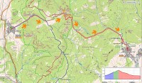 Slovensko - Chočské vrchy: mapa trasy Valaské Dubové - Veľký Choč - Lúčky (zdroj: hiking.sk)