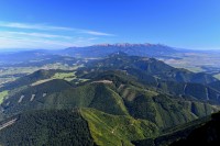 Slovensko - Chočské vrchy: Veľký Choč, pohled V směrem, Západné Tatry