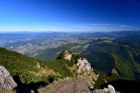 Slovensko - Chočské vrchy: Veľký Choč, pohled S směrem, bradavice