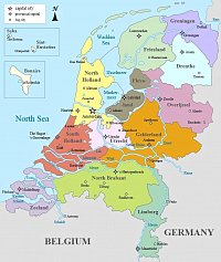 Nizozemsko: mapa provincií (zdroj: wikipedie)