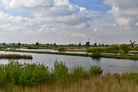 Nizozemsko: Kinderdijk - celkový pohled ze silnice