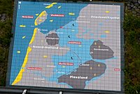 Nizozemsko: mapa uzavíracích hrází a vysušené půdy v oblasti Zuiderzee