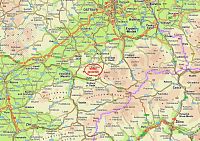 Velký Javorník v rámci Moravskoslezských Beskyd - mapa (zdroj: turistické mapy Shocart)