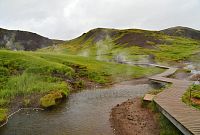 Island: geotermální oblast Hveragerði