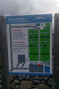 Island: kemp Skaftafell - plánek kempu