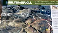 Island: Kerlingarfjöll (Čarodějné hory) - informační tabule