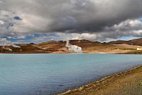 Island: jezero s odpadní vodou ze závodu Kísilidjan (zpracování křemeliny - diatomitu)