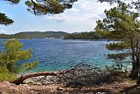 Chorvatsko - ostrov Mljet: moře za Pomenou