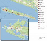 Chorvatsko - ostrov Mljet: mapa popisovaných míst (zdroj: mapy.cz)