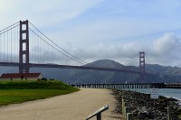 USA Jihozápad: San Francisco - Golden Gate Bridge od Torpedo Wharf