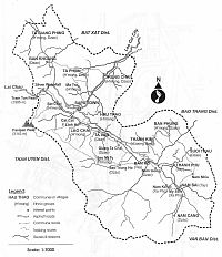 Severní Vietnam: mapa oblasti Sapa