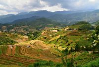 Severní Vietnam: oblast Mu Cang Chai - rýžové terasy u vesnice La Pan Tan