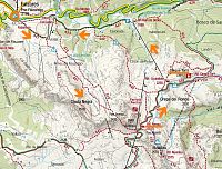 Itálie - Dolomity: mapa trasy ze sedla Falzarego na Cinque Torri (zdroj: Kompass mapy)