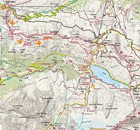 Itálie - Dolomity: mapa - Bindelova stezka s výhledem na Marmoladu (zdroj: Kompass mapy)