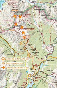 Itálie - Dolomity: Monte Piana - mapa (zdroj: Kompass mapy)