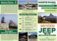 Itálie - Dolomity: Monte Piana - leták k jízdence shuttle servisu 1