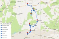 USA Jihozápad: mapa trasy č. 5 (zdroj: google.mapy)