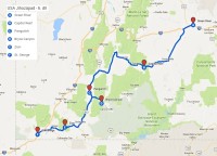 USA Jihozápad: mapa trasy 6. část (zdroj: google.mapy)
