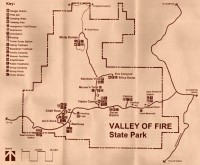 USA Jihozápad: Valley of Fire - mapa parku (zdroj: Valley of Fire State Park)