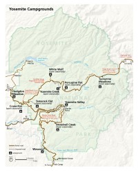 USA Jihozápad: Yosemite National Park - mapa (zdroj: Yosemite National Park)