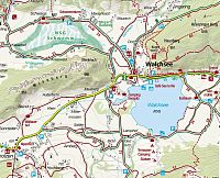 Rakousko - Kaiserwinkl: mapa okolí jezera Walchsee (zdroj: Kompass mapy)