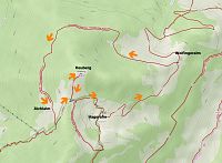 Rakousko - Kaiserwinkl: mapa Heubergu - detail vrcholu (zdroj: mapy.cz)