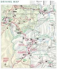 USA Jihozápad: mapa parků Sequoia a Kings Canyon - výřez (zdroj: Sequoia National Park)