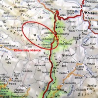 Černá Hora - Kaňon Mrtvice, přehledná mapa