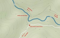 Černá Hora - Kaňon Mrtvice, mapa nástupu do kaňonu