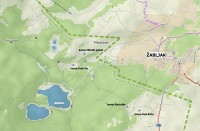 Černá Hora - Durmitor: Žabljak - mapa kempů