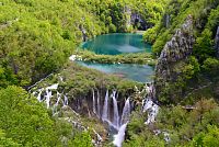 Chorvatsko: Národní park Plitvická jezera, vyhlídka na dolní část
